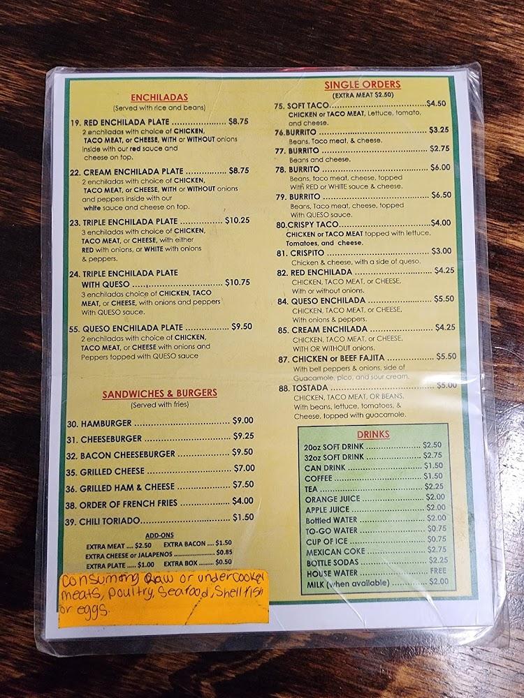 Prado's Cafe Menu image 3
